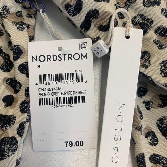 Caslon Leopard Print Utility Jacket Womens S Small Button Front Mandarin Collar - Picture 10 of 12